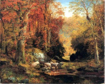 ウッズ Painting - クレシャイム グレン ウィサヒコン 秋の風景 トーマス モランの森 森